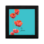 amapolas rojas, caja de regalo, pintura de la acua