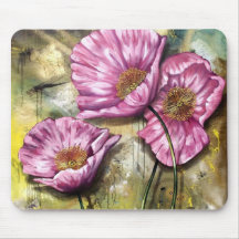Amapolas rosadas tapete de ratones