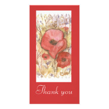 AMAPOLAS - WATERCOLOUR, gracias cardar Tarjetas Fotográficas
