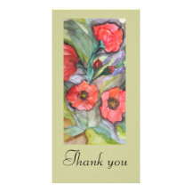 AMAPOLAS - WATERCOLOUR, gracias cardar Tarjetas Fotográficas