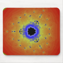 Amarillo anaranjado de la mandala del fractal del  alfombrillas de ratón