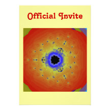 Amarillo anaranjado de la mandala del fractal del  invitacion personalizada