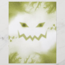 Amarillo blanco de Jack O de la cara fantasmagóric Tarjetas Informativas