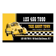 Amarillo blanco negro del taxi plantillas de tarjetas personales