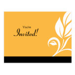 Amarillo de la invitación de la postal de la hoja 