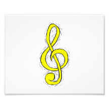Amarillo del diseño gráfico del Clef agudo Fotografias