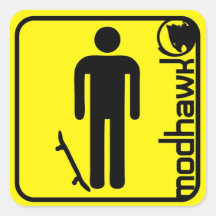 amarillo del modhawk pegatina cuadradas personalizada
