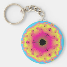 Amarillo del rosa de la mandala del fractal del pa llaveros personalizados