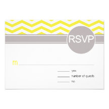 Amarillo elegante de Chevron RSVP el | Invitacion Personalizada