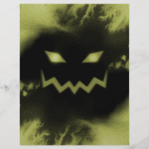 Amarillo fantasmagórico del negro de la cara de la flyer a todo color