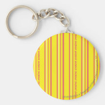 Amarillo fino de las rayas llaveros personalizados