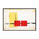 Amarillo moderno minimalista y rojo del Windowsill Impresiones De Lienzo