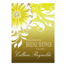 Amarillo nupcial de la ducha de la voluta de la ma invitación personalizada