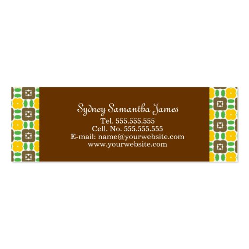 Amarillo retro y tarjeta del perfil de Brown Plantilla De Tarjeta De Negocio