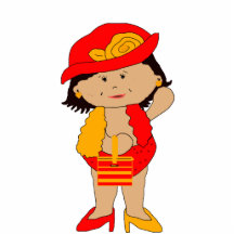 Amarillo rojo de la pequeña diva de los chicas de  escultura fotográfica