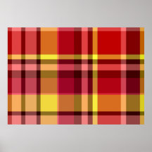 Amarillo rojo de la tela escocesa posters