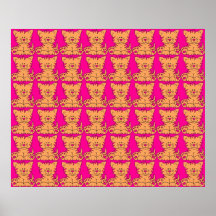 Amarillo rosado brillante de los gatos del gatito 