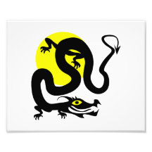 Amarillo sun.png de la serpiente del dragón impresión fotográfica
