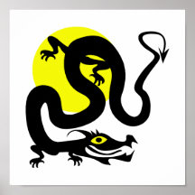 Amarillo sun.png de la serpiente del dragón poster