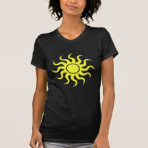 Amarillo tribal de Sun Camiseta