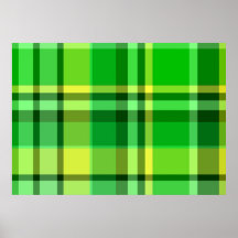 Amarillo verde de la tela escocesa posters