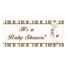 ¡Amarillo y Brown rayados! Invitación de la fiesta