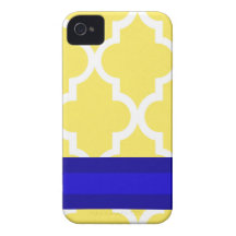 Amarillo y caja del teléfono celular de la marina  Case-Mate iPhone 4 protector