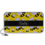 Amarillo y negro manosee la abeja altavoz de viaje
