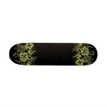 Amarillo y negro tropicales del modelo de flores patin personalizado