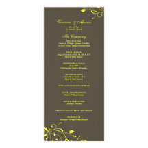 Amarillo y programa floral del boda de la etiqueta lona personalizada