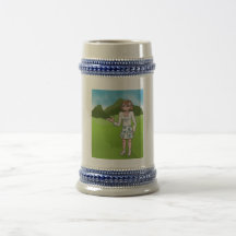Ámbar, carácter de la galería de arte del animado tazas de café