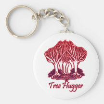 Ambiente rojo de los árboles de la naturaleza de H Llaveros Personalizados