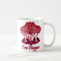 Ambiente rojo de los árboles de la naturaleza de H Tazas De Café