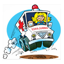 Ambulancia del dibujo animado posters