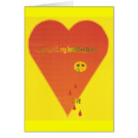 Ame a la izquierda mi corazón en tarjeta de felici