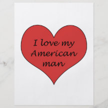 Ame a mi hombre americano tarjeta publicitaria