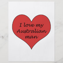 Ame a mi hombre australiano tarjeta publicitaria