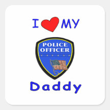 Ame a mi papá de la policía colcomanias cuadradass