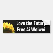 "Ame el futuro - Ai libre Weiwei" Bumperstickers Pegatina De Parachoque
