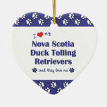 Ame mis perros perdigueros tocantes del pato de Nu Ornamento Para Arbol De Navidad