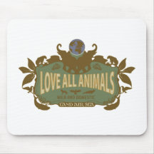 Ame todos los animales alfombrilla de raton