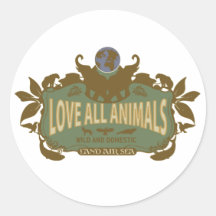 Ame todos los animales etiquetas redondas