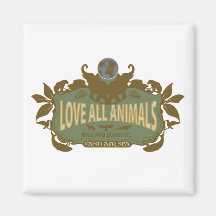 Ame todos los animales imán de frigorífico