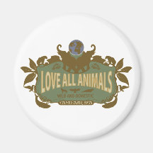 Ame todos los animales imán para frigorifico
