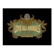 Ame todos los animales tarjeta postal