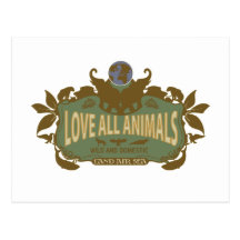 Ame todos los animales tarjetas postales