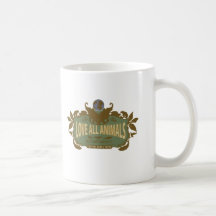Ame todos los animales tazas de café