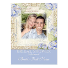 Ame y acaricie el boda floral del Hydrangea azul Postal