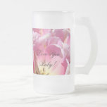 ¡Ámele bebé! Tulipanes del ROSA de la taza del vid