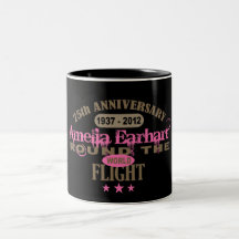 Amelia Earhart aniversario de 75 años Tazas